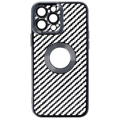 Husa iPhone 13 Pro, Carbon Fiber TPU, Negru